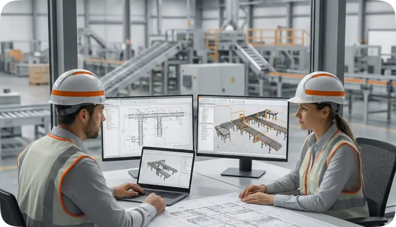 تصميم هندسي احترافي للماكينات والمعدات الصناعية